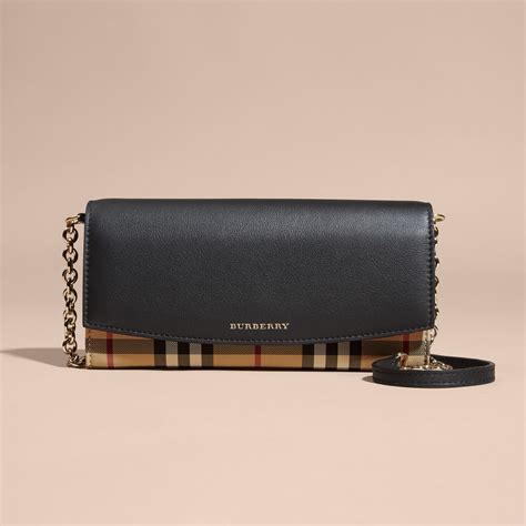 horseferry check and leather wallet with chain burberry|Check Chain Strap Wallet in Sand .